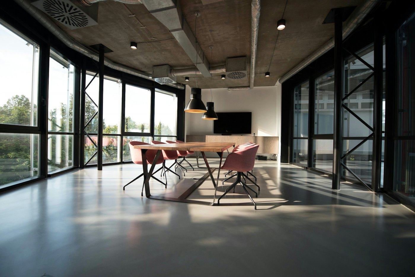 Plateau de bureaux lumineux, mobilier de réunion